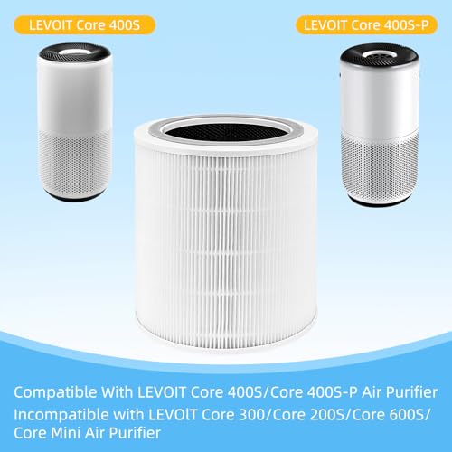 APPLIANCEMATES Core 400S Replacement Filter for LEVOIT Smart WiFi Air Purifier - 3-in-1 True HEPA Activated Carbon Filte