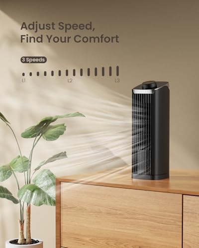 13" Tower Fan for Bedroom, 3 Speeds Max 23ft/s, 70° Oscillating, Portable Fans, 2025 New Cooling
| Bladeless Standing F