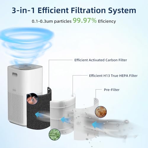 Core 600S Replacement Filter for LEVOIT - H13 True HEPA & Activated Carbon Filter, Best for Large Home Rooms, 3-in-1 Cle