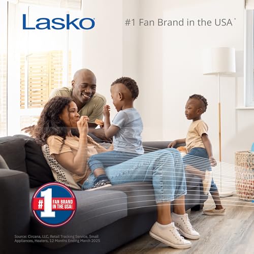 Lasko Oscillating Wind Curve Tower Fan - Bluetooth Technology, 3 Quiet Speeds, for Bedroom, Living Room & Office
| Lask