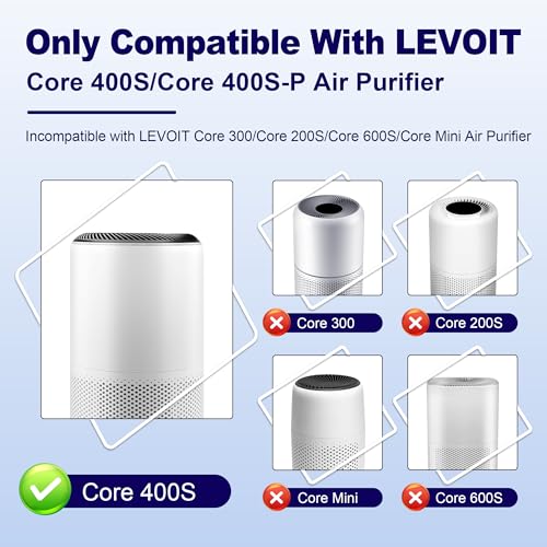 LEVOIT Core 400S Pet Care H13 True HEPA Filter for Core 400S and Core 400S-P Air Purifiers, 3-in-1 Carbon Activated Filt