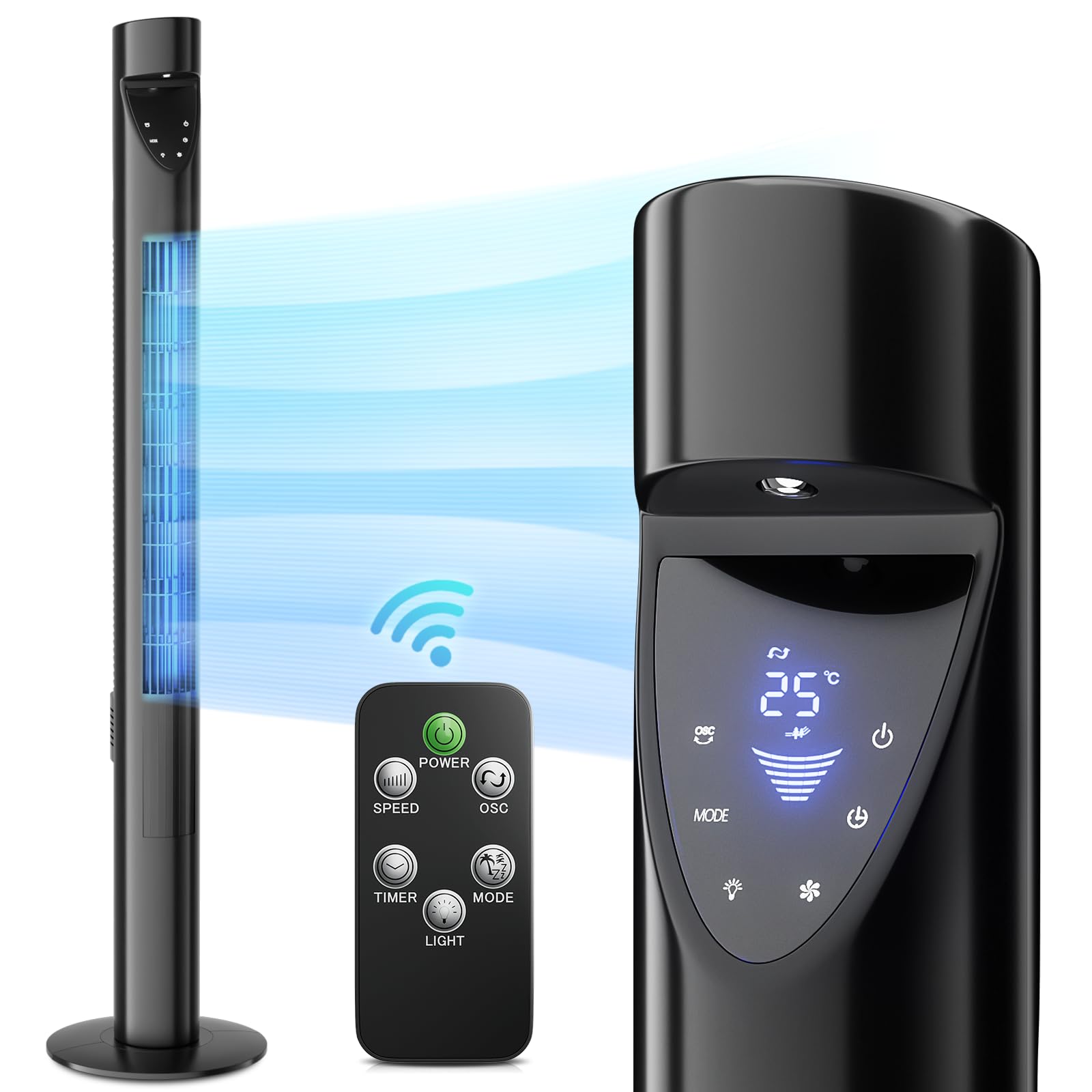 Mollie Oscillating Quiet Tower Fan with Remote Control for Home Office and Living Room  
Mollie Quiet Portable Oscillati