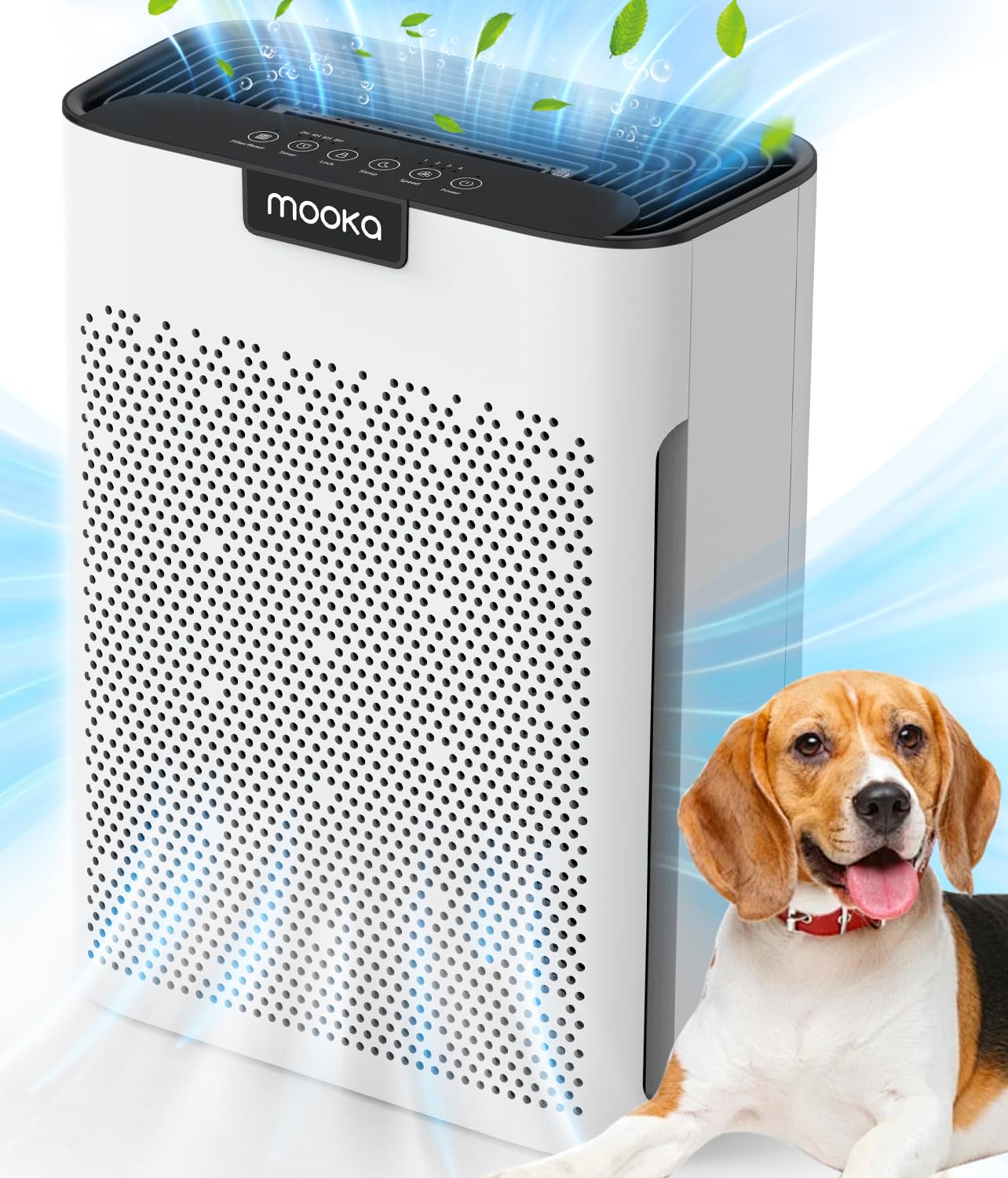  MOOKA HEPA Filter Pet Air Purifier for Large Room 2200 Ft² with Washable Filters, White, KJ190L
| MOOKA Large Room Air 