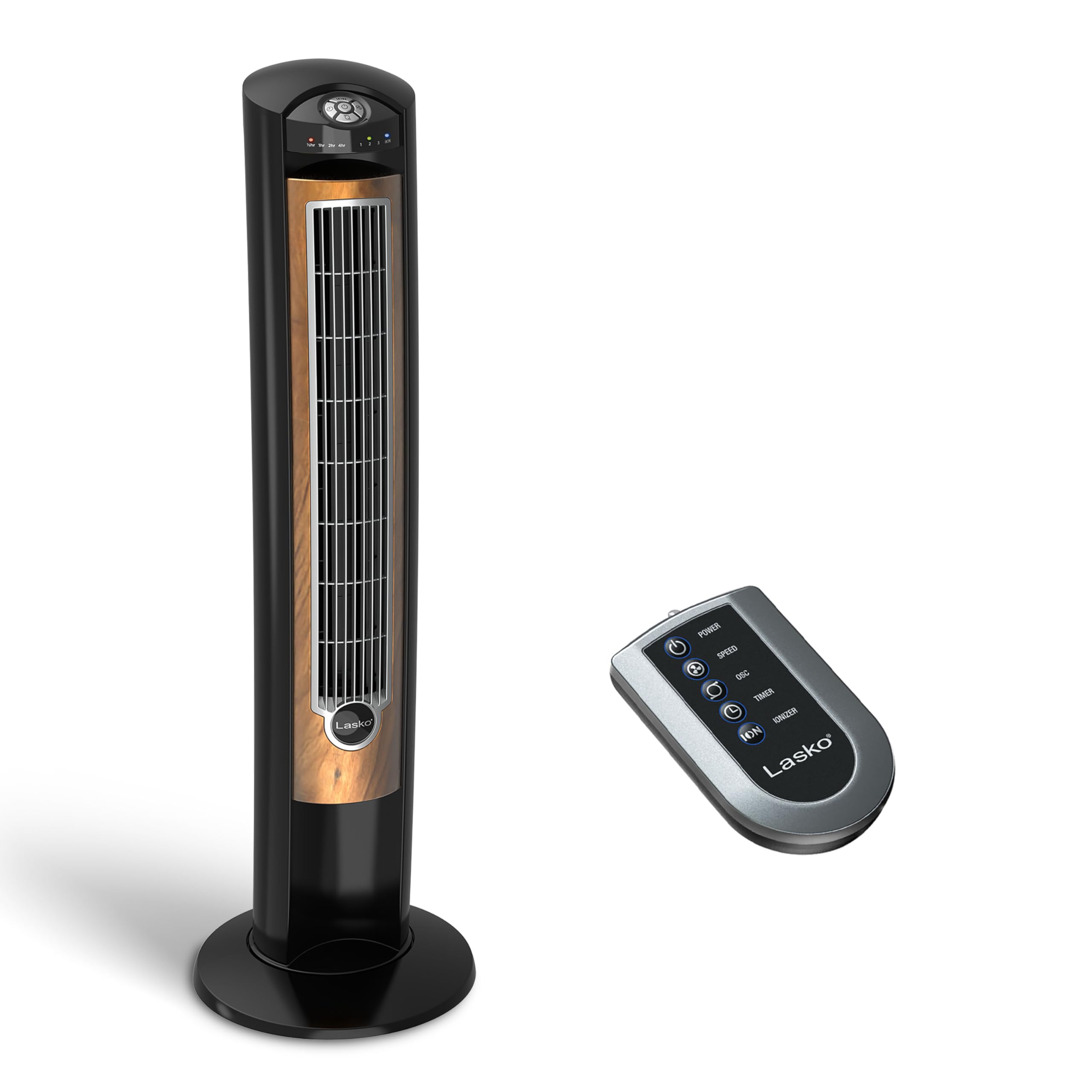 Lasko Tower Fan with Remote Control and Ionizer for Bedroom and Office
| Lasko Oscillating Tower Fan with Timer and 3 S