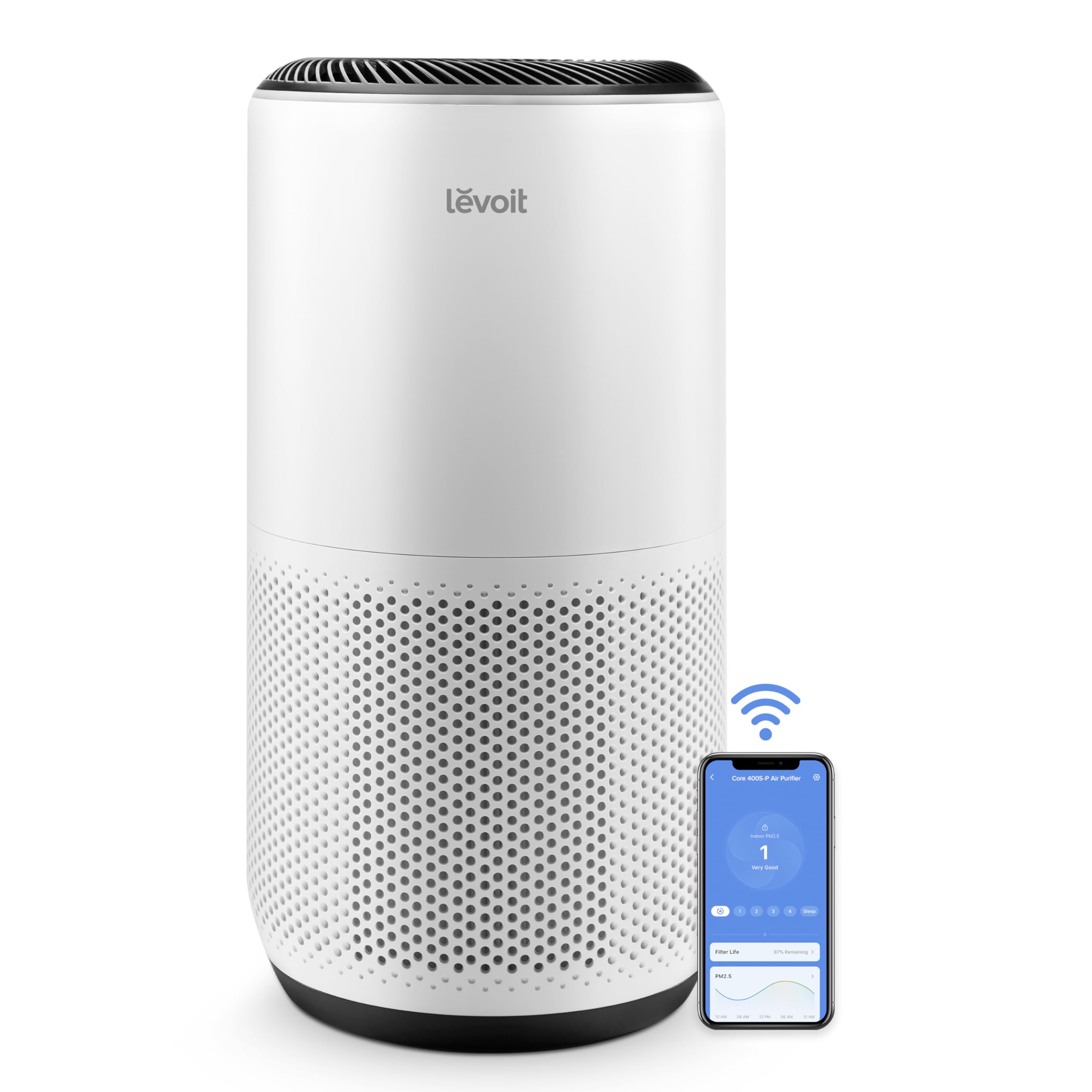 Levoit Home Air Purifiers Large Room Up to 1733 Ft² White  
Levoit Air Purifiers for Home White With HEPA Sleep Mode and